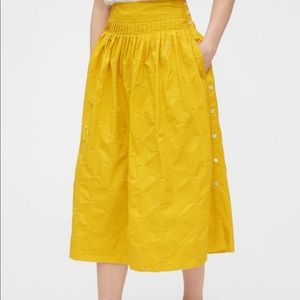 gap embroided midi skirt in poplin size 6